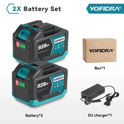 YOFIDRA 388VF 928VF wiederaufladbarer Lithium-Akku, 22500 mAh, 15000 mAh, Li-Ionen-Akku für elektrische Kettensäge, Bohrschlüssel, Elektrowerkzeug