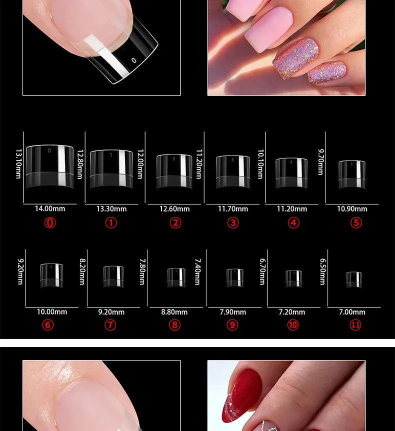 120-600Pcs False Nail Tips Soft Gel Fingertip Semi-matte Square French Coffin Full Half Cover Artificial Fake Nails Extension.