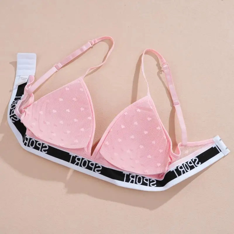 3Pcs/Set Women's Sexy Lace Bras Seamless Letter Deep V Adjusted-Straps Underwear Fashion Cozy Breathable Intimate Lingerie 2025.