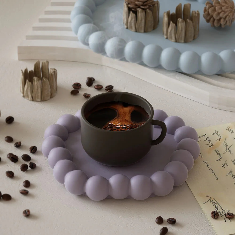 Bubble Shaped Tray Silicone Mold Gypsum diy Candle Holder Jewelry Display Tray Mould Resin Mold Concrete Cement Coaster Mold.