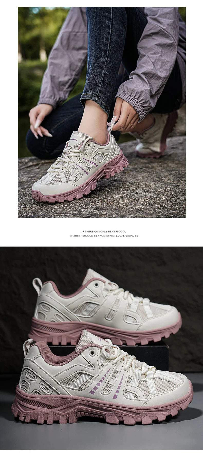 Men‘s Waterproof Hiking Shoes Outdoor Trainers Lace-up Climbing Shoes Women Trekking Sneakers Anti-slip  Tactical Sneaker.