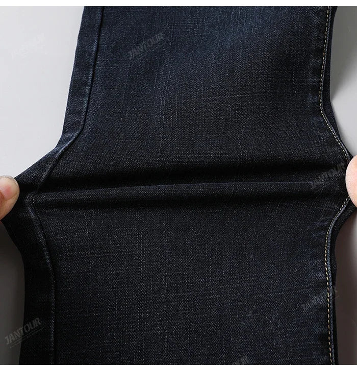 Baumwolle Herren Jeans Denim Hosen Marke Klassische Kleidung Overalls Gerade Hosen für Männer Schwarz Oversize Große Größe 35 40 42 44 46