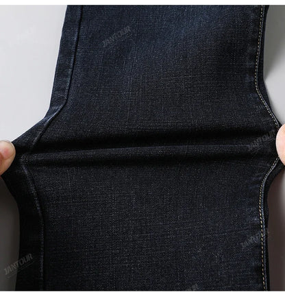 Baumwolle Herren Jeans Denim Hosen Marke Klassische Kleidung Overalls Gerade Hosen für Männer Schwarz Oversize Große Größe 35 40 42 44 46