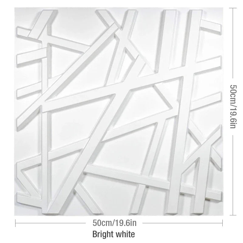 12pcs 50cm 3D wall panel Geometric lines 3D wall sticker wallpaper mural diamond design decor tile 3D mold 90's aesthetic room