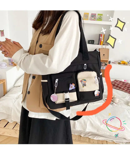 Waterproof Canvas Women Handbags Shoulder Bags Nylon Ladies Tote Messenger Bag Oxford Handbag Cross body Bags for Girls Satchels.