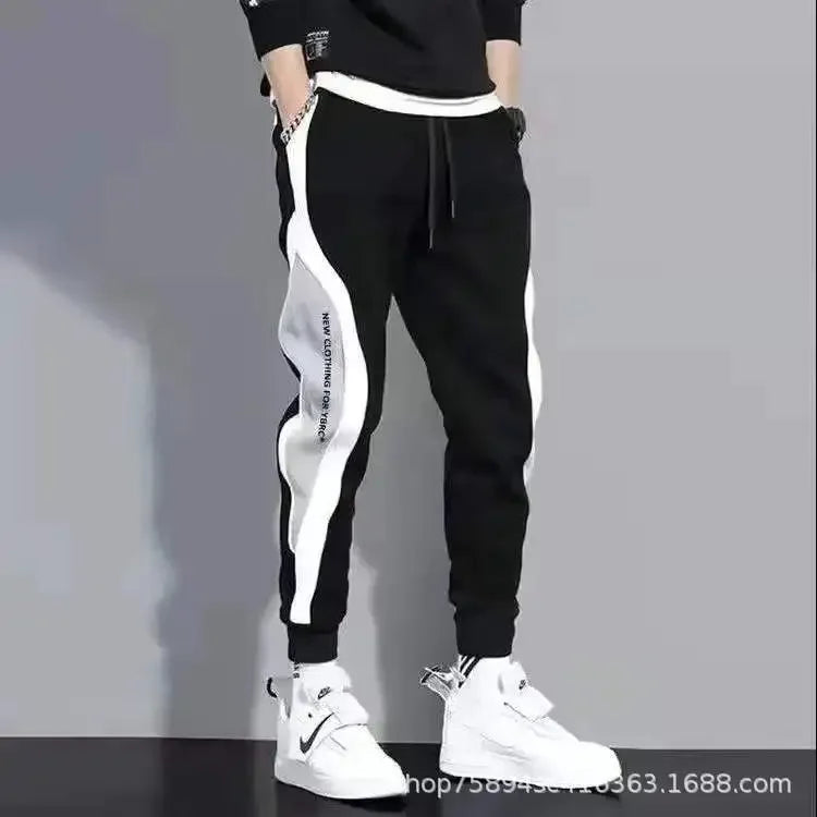 Summer Thin Men's Korean Style Trendy Brand Casual Pants Plus Size Bunched Feet Sweatpants Loose Fit Versatile Pants For Men.