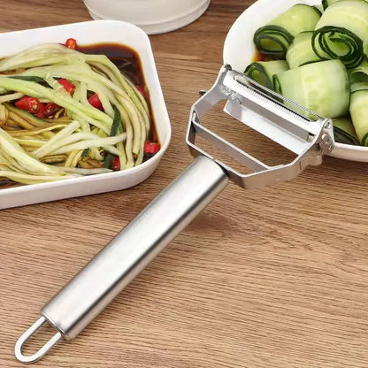Kitchen Vegetable Peeler Stainless Steel Melon Planer Double-Head Peeler Household Multiple-Function Fruit And Vegetable Peeler.