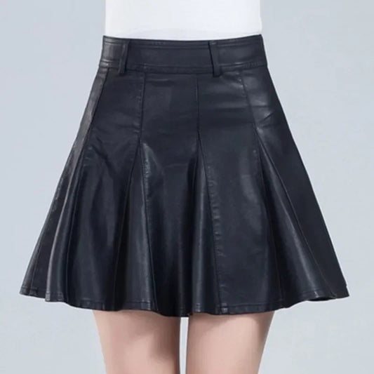 Woman Skirts Elegant Plus Size New Fashion Korean Style Genuine Real Leather Skirts High Waist Mini Skirt Womens Sexy Skirt.