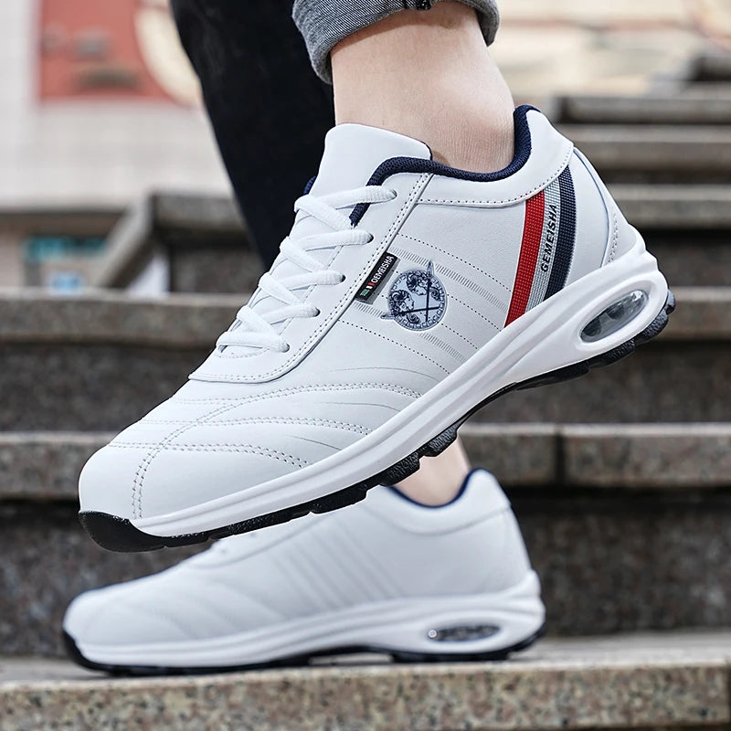 YRZL Mens Running Shoes Casual Outdoors Sneakers Breathable Sports Shoes Lightweight Non Slip Leather Walking Shoes for Men 2025.