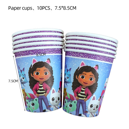 Disney Gabby Puppenhaus Geburtstag Party Dekoration Ballon Servietten Kinder Einweggeschirr Thema Party Supplies Kinder Geschenke