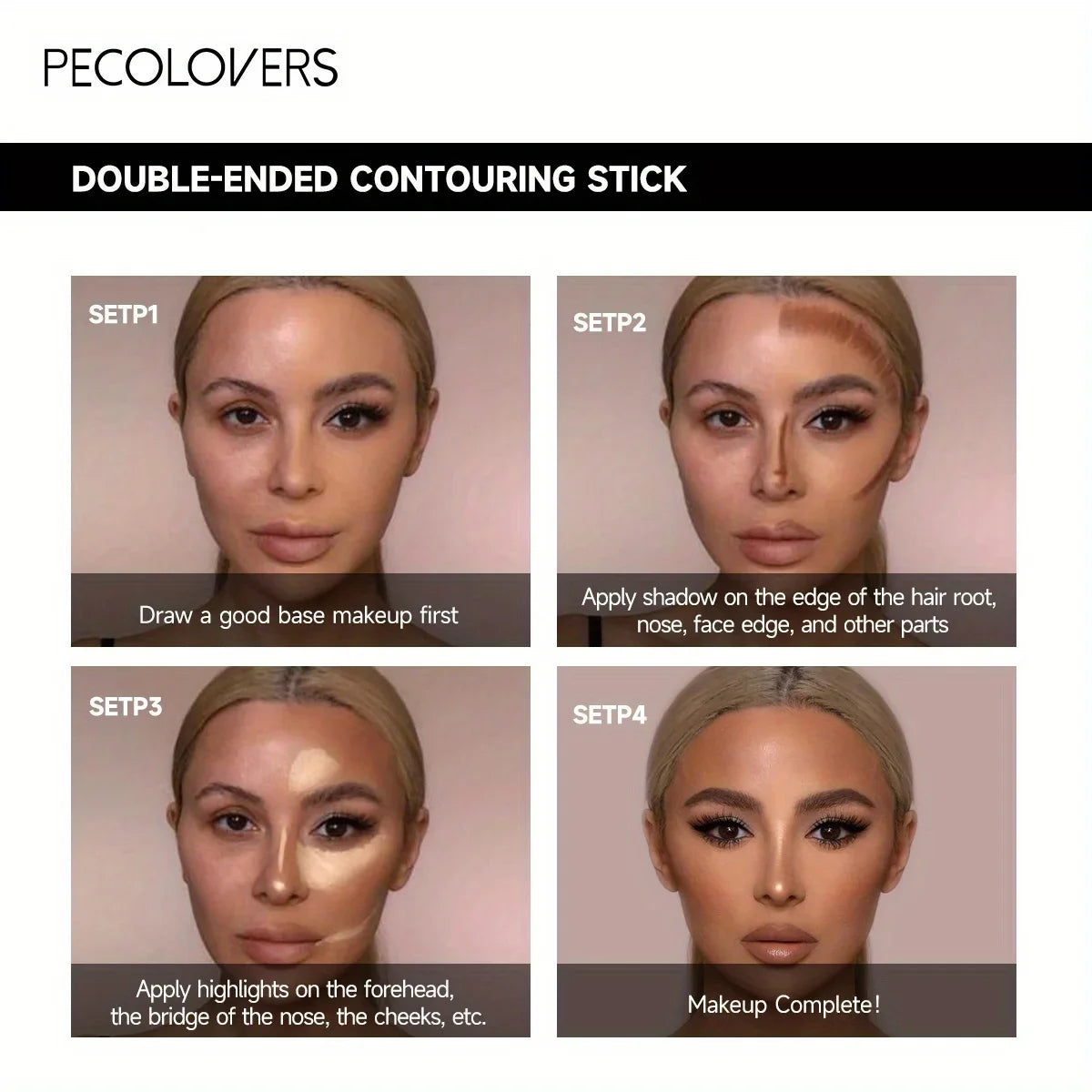 Double Head Highlight Pen Face Make Up Liquid Waterproof Contouring Foundation Contour Makeup Concealer Stick Pencil Cosmetics.