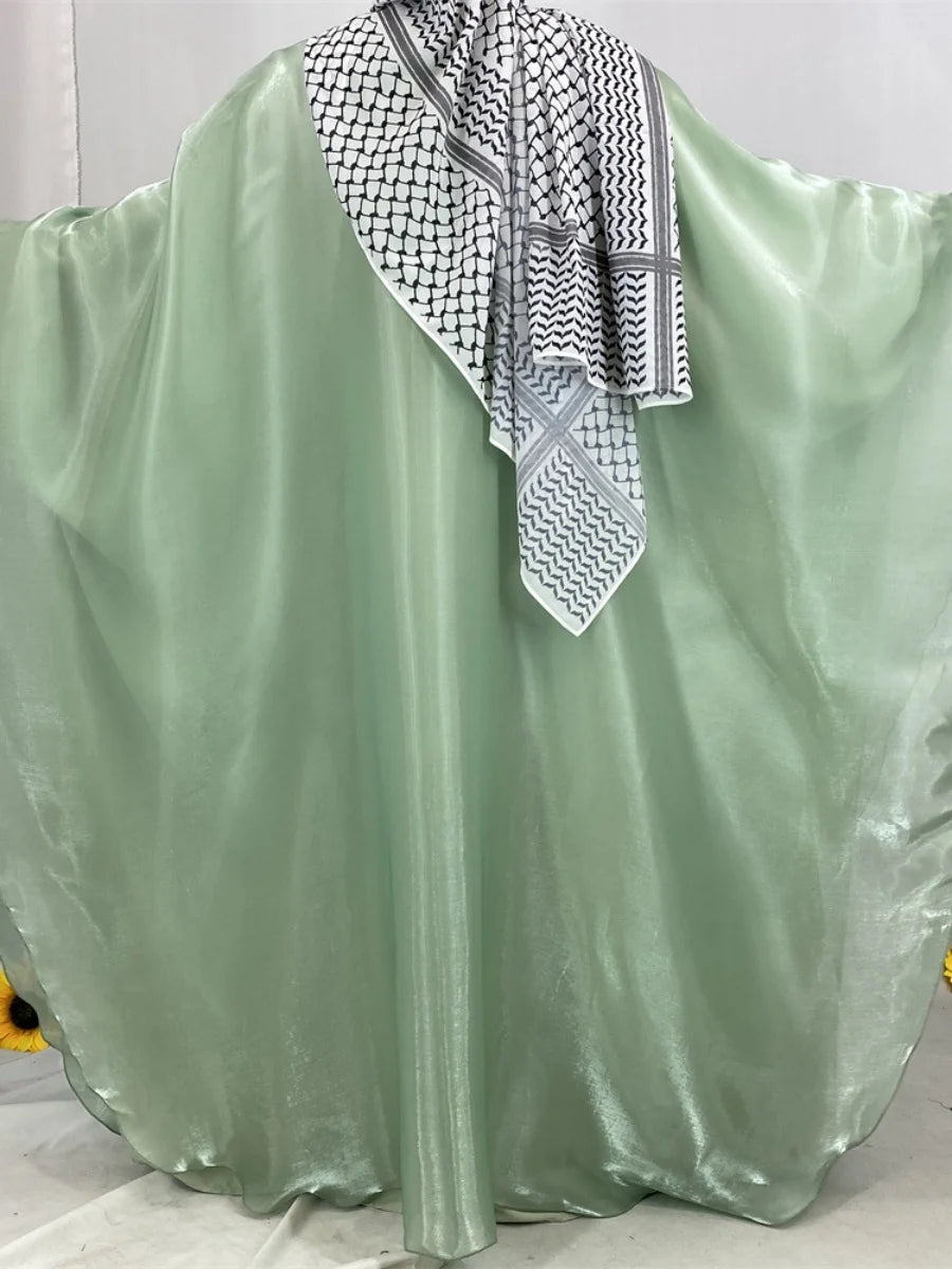 Muslim Women Dubai Abaya Stain batwing sleeve Long Dress Kimono Cardigan Kaftan Modest Robe Femme Islam African Dresses Kebaya.