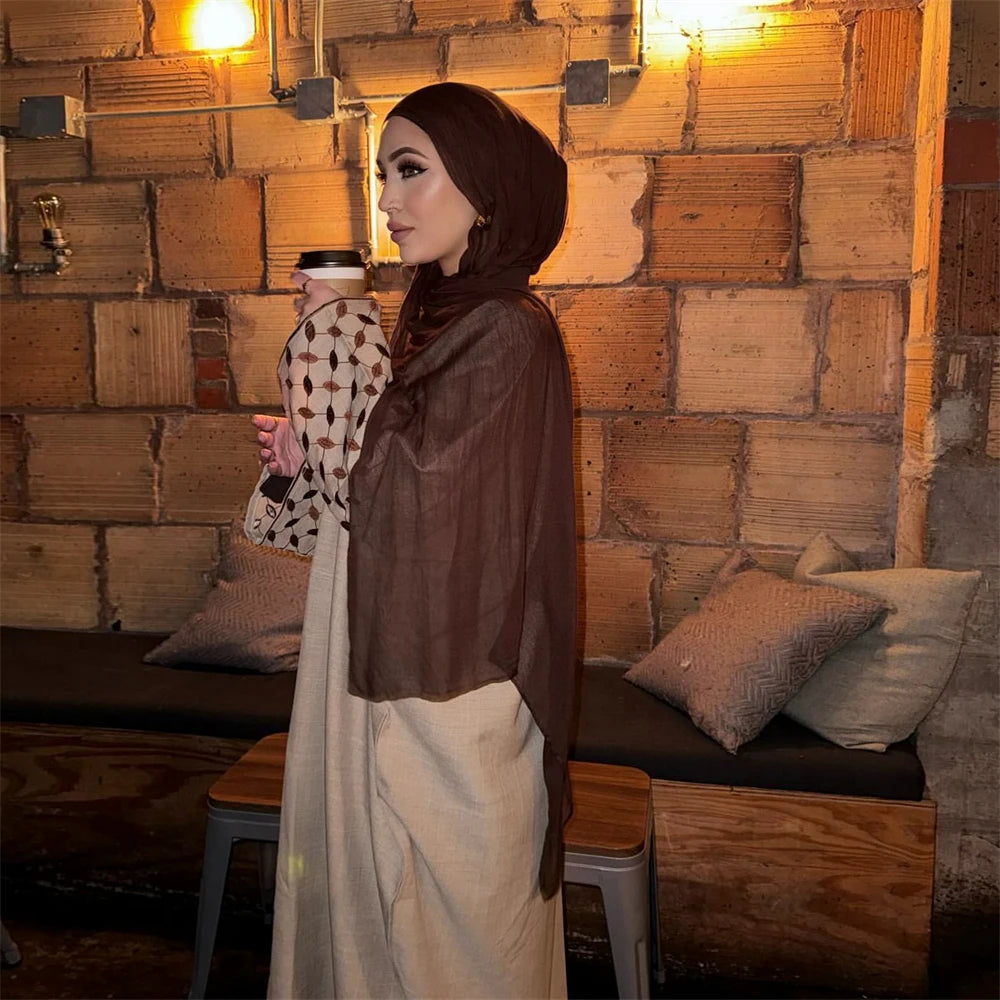 Open Muslim Kimono Abaya Dubai Elegant Kaftan Modest Dress Abayas For Women Islam Caftan Marocain Robe Arabe Femme Musulmane.