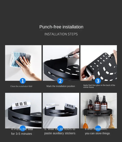 1/2 Schichten Eck-Duschregal für Badezimmer, Shampoo, Duschregal, Halter aus Edelstahl 304, stanzfrei, Küchenstativ, Eckständer