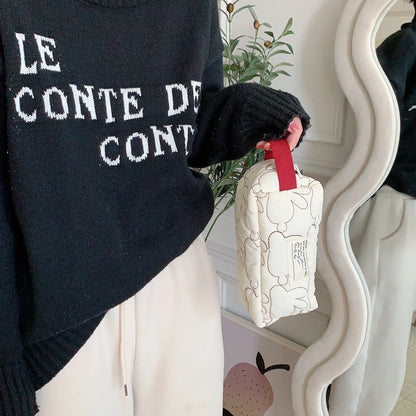 2025 Cute Rabbit Travel Cosmetic Lipstick Purse Storage Bag Kawaii Women Makeup Handbags Organizer Wallet Pouch Pencil Case Bags