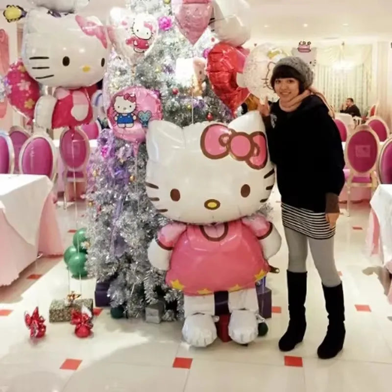 40-Zoll-Hallo-Kitty-Folienballon-Girlandenbogen-Set, Kitty-Katze, Mottoparty, Babyparty, Hochzeit, Kinder, Mädchen, Geburtstag, Party-Dekoration.