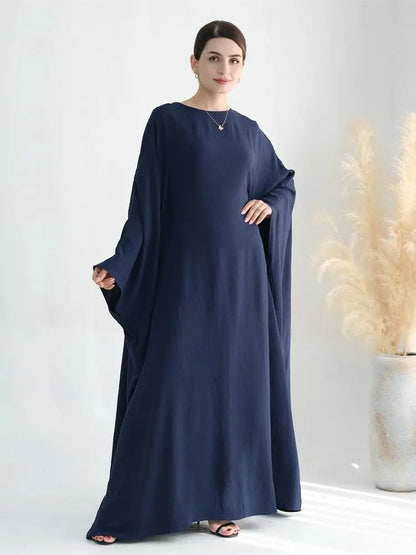 Ramadan Eid Cotton Linen Abaya Turkey Islam Muslim Maxi Dress Prayer Clothes Women Kaftan Kebaya Caftan Robe Femme Musulmane