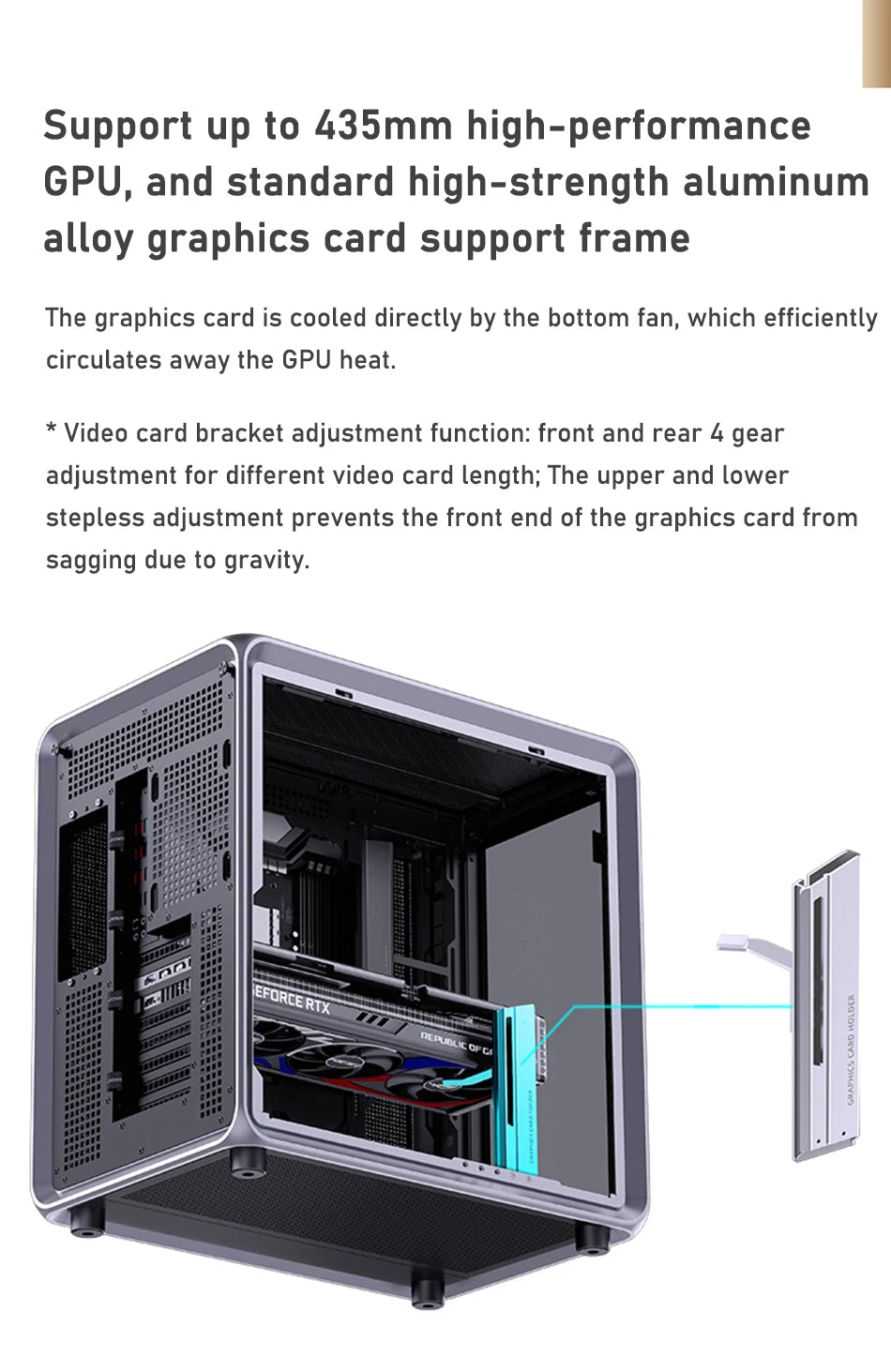 JONSBO BO400 ATX Desktop Case Aluminum Side View Sea View Room Chassis Supports 360 Water-cooled 10 Fan Positions.