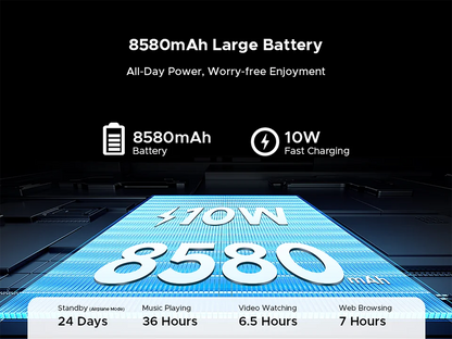 DOOGEE Tab A9+ 2 IN 1 Smart Tablet 11'' Screen Android 15 20GB RAM(4+16) 64GB ROM 8580mAh Battery Dual Speakers Widevine L1.