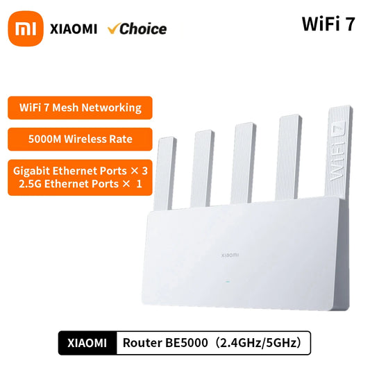 NEW Xiaomi Router BE5000 Wi-Fi 7 2.4/5GHz Dual-Frequency Mesh 2.5G High-Speed Network Port IPTV OFDMA Signal Amplifier Mi Home.