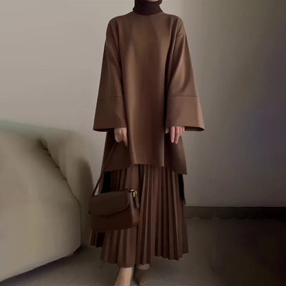 Eid Muslim Two Piece Set Women Top Long Skirt Suit Ramadan Morocco Dubai Islam Casual Ensemble Femme Arabic Skirts Outfits 2024.