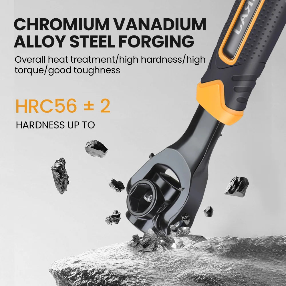 AIRAJ Schraubenschlüssel, 52-in-1-Werkzeugstecknuss, funktioniert mit Universal-Ratsche, Spline-Schrauben, Hülsen-Rotationswerkzeug, 360-Grad-Multifunktions-Handwerkzeug