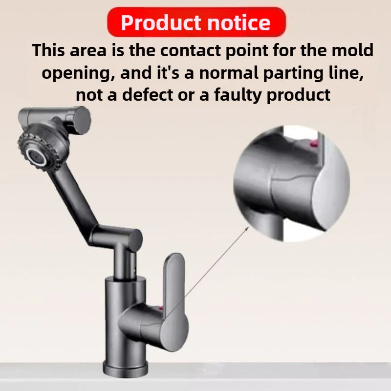 ABS Modern 360 Degree Swivel Kitchen Robotic Arm Faucet Soft Bubble/shower Dual Mode Flexible Adjustment
