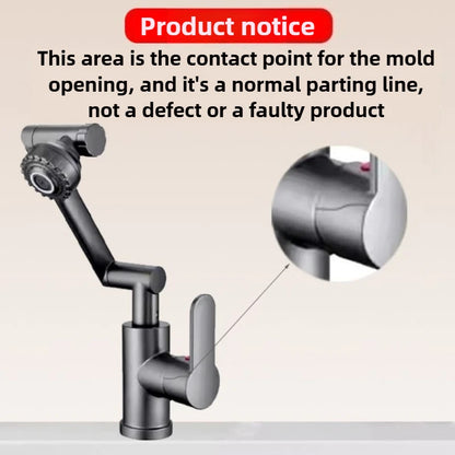 ABS Modern 360 Degree Swivel Kitchen Robotic Arm Faucet Soft Bubble/shower Dual Mode Flexible Adjustment
