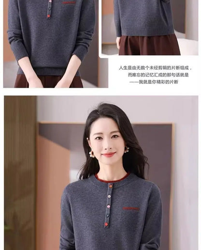 Frauen Kleidung Lose Mode Pullover Herbst/Winter Warme Elegante Gestrickte Langarm Pullover Dame Casual Oansatz Alle-spiel top.