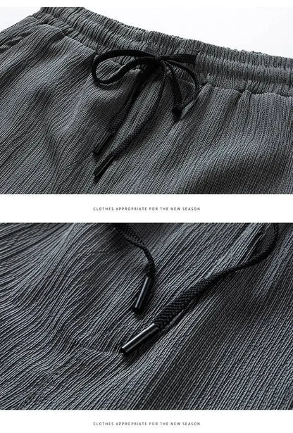 Summer Casual Ice Silk Short Sleeve T-Shirt Shorts Set for Men Fashionable Two-Piece Outfit Lightweight Sportswear Combo