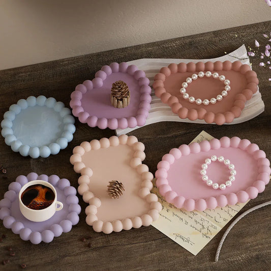 Bubble Shaped Tray Silicone Mold Gypsum diy Candle Holder Jewelry Display Tray Mould Resin Mold Concrete Cement Coaster Mold.
