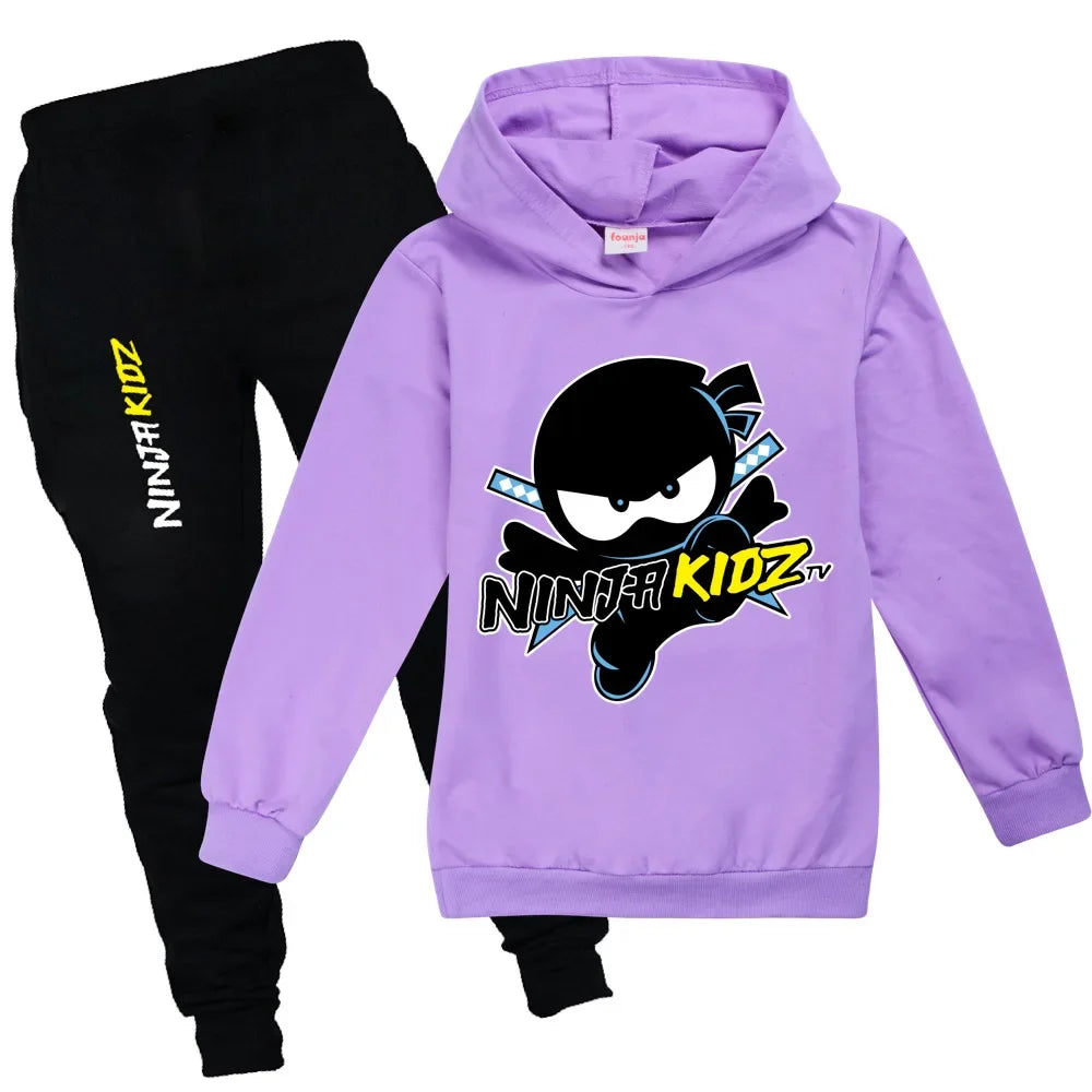 Ninja Boys Clothing Set Spring Autumn Fashion Hoodies Tracksuit NINJA KIDZ Hooded T-Shirt Suit Children Kid Girl Sweatshirt.