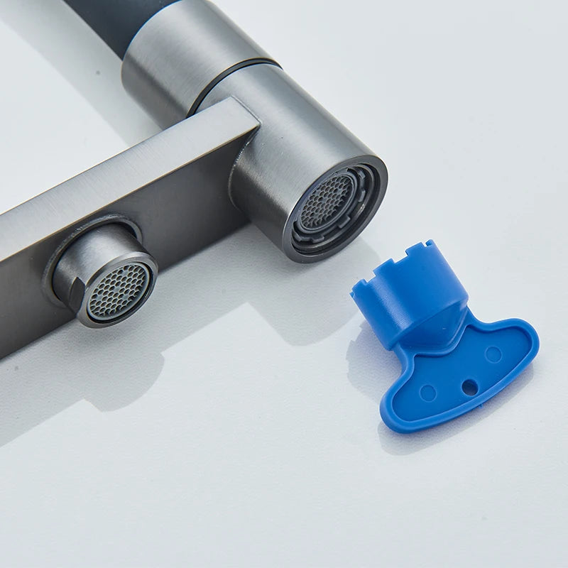 Wanmivezlo Kitchen Water Filter Faucet Dual Spout Pure Drinking Water Mixer Tap Rotation Water Purification Taps