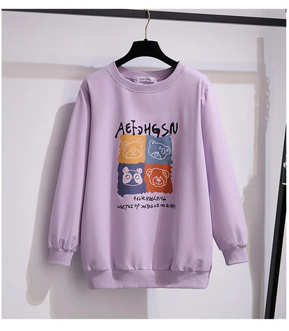 175Kg Plus Größe frauen Fehlschlag 170 Frühling Herbst Neue Lose Rundhals Cartoon Sweatshirt 6XL 7XL 8XL 9XL 10XL 11XL 6 Farben.