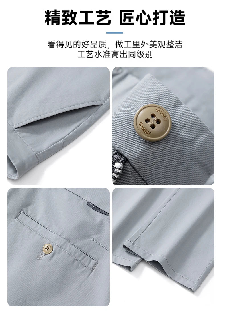 2025 Stretch Men Pants Straight Fit Cotton Golf Trouser Male Spring Summer Formal Dress Office Work Casual Black Navy Blue Khaki.