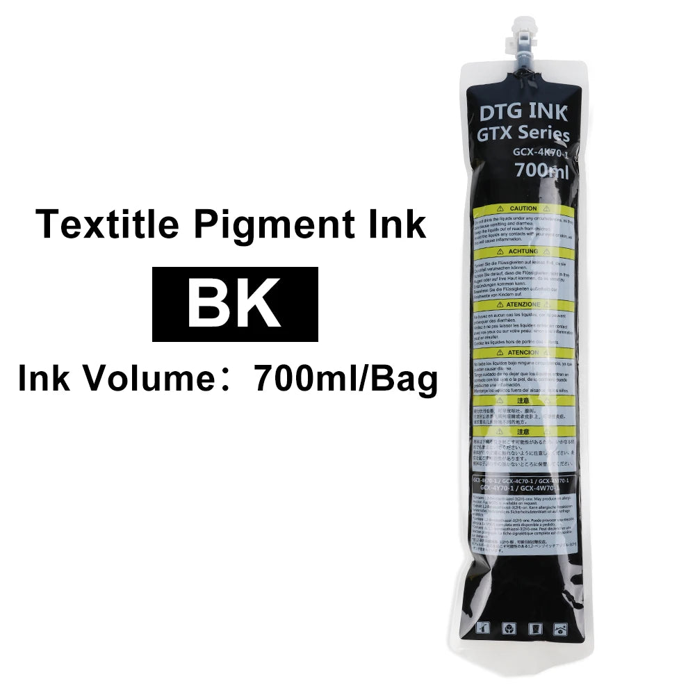 Winnerjet GTX ink bag 700ml High quality DTG Textile ink For Brother GTX-422 GTX-423 GTX-425 GTX-600 GTX PRO GTX Brother printer.