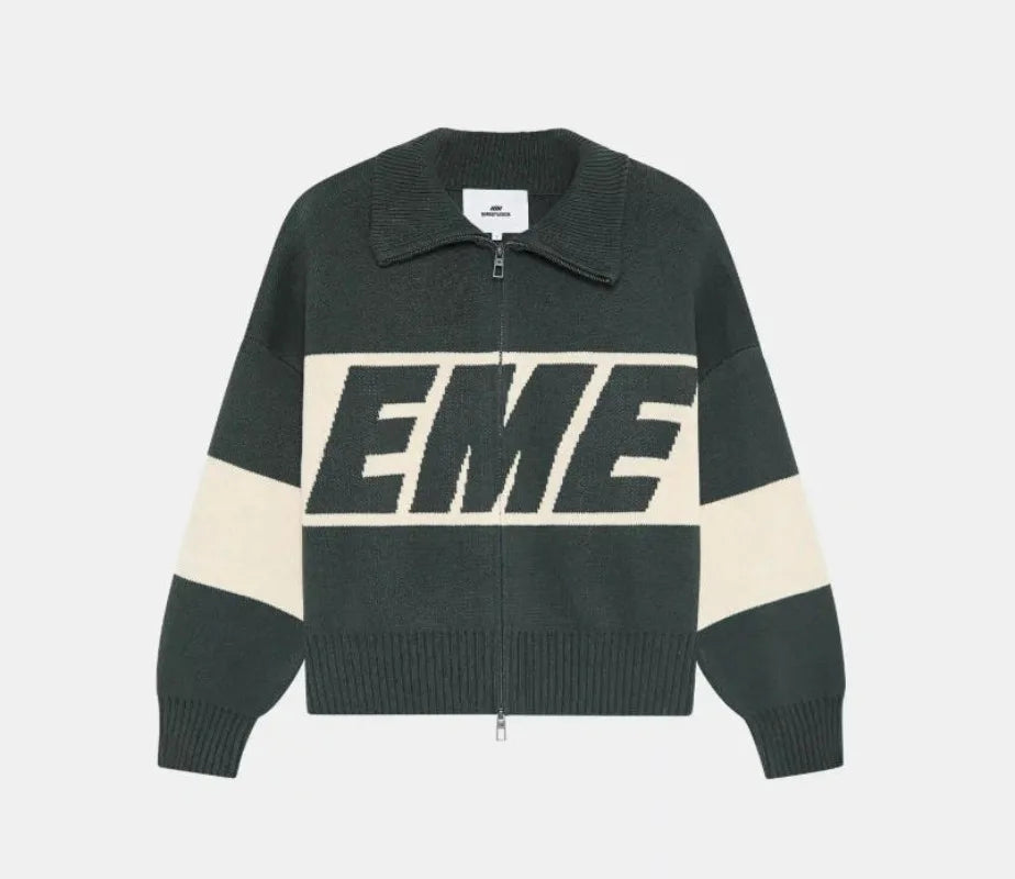 Autumn/winter Streets Casual Loose Retro Embroidered Top Hip-hop Oversized Sweater American Fashion Brand Zipper Cardigan Unisex