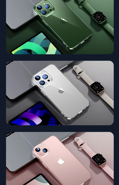 Ultra Thin PC Hard Crystal Clear Case For iPhone 17 16 15 14 Plus 13 12 11 Pro Max XR Glossy Transparent Camera Protection Cover.