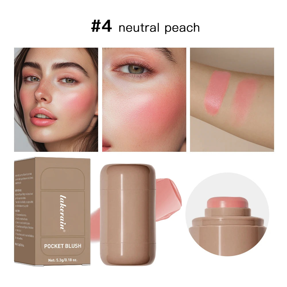 Magic Blush Stick 3-in-1 Cheek Lip Tinted Moistured Blush Stick Silky Brighten Blush Cream Blusher Cosmetics Tubes Matte Contour