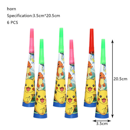 Pokemon Geburtstag Party Dekoration Neue Ligntning Pikachu Ballon Kid Event Liefert Einweg Geschirr Banner Hintergrund Platte