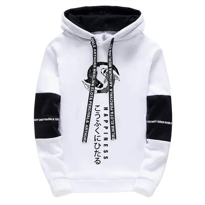 Japanese Fashion Hoodies Sweatpants Men's Hooded Long Sleeved Tracksuit 2pcs Set Harajuku-style All Season Casual Sporty Outfits.