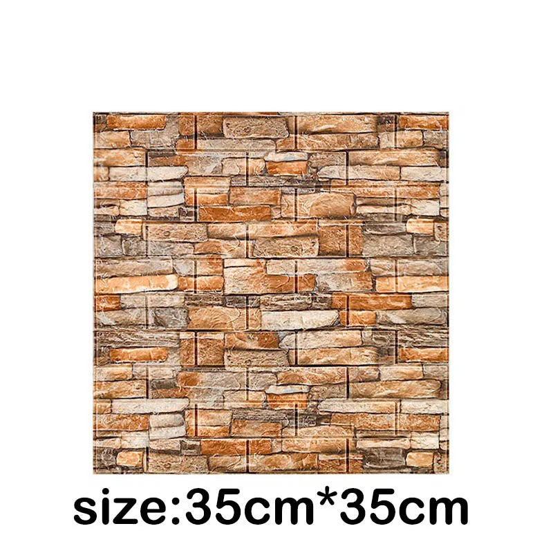 12Pcs 35*30cm High Quality 3D Foam Wall Panel Brick Retro Wallpaper Ceiling Self Adhesive Wallpanel Background  Home Decoration