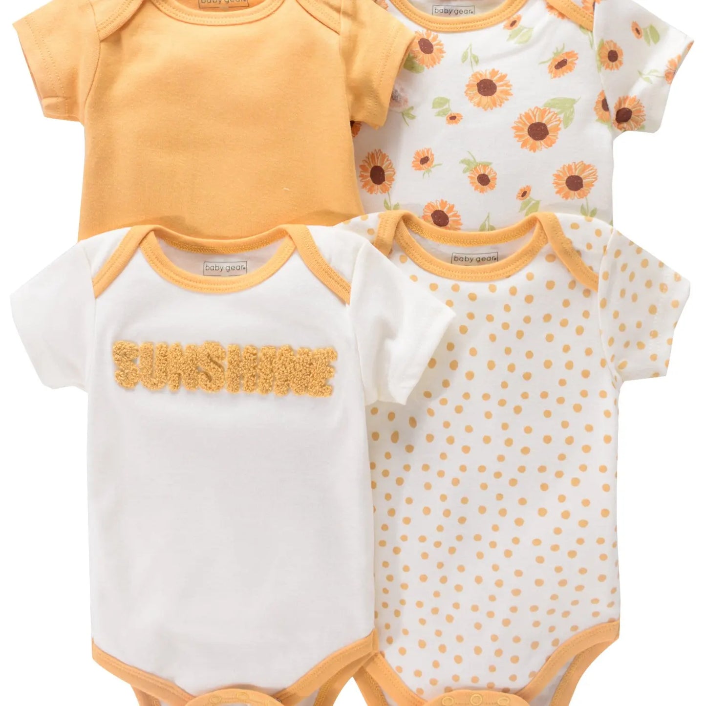 4PCS Neugeborenen Strampler Kurzarm Rundhals Cartoon Tier Blumen Drucken Body Onesies Für Baby Jungen Und Mädchen Kleidung