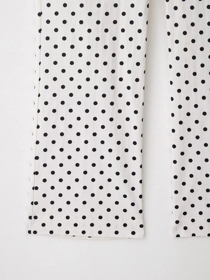 TRAFZA Herbst Polka Dot Gedruckt Jacke Für Frauen Lange Ärmel Rollkragen Zipper Mit Taschen Kordelzug Lose Vintage Mäntel