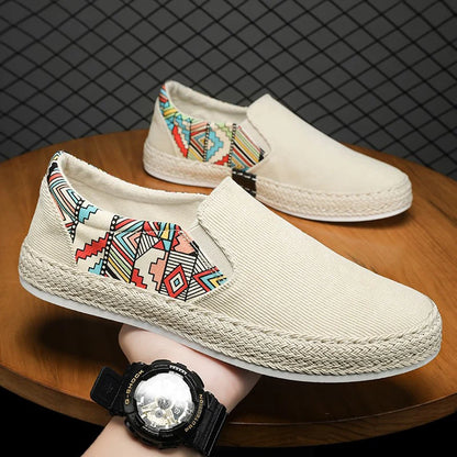 2023Men Turnschuhe Casual Sommer Low-top Cord Schuhe Fischer Schuhe Faul Schuhe Slip-on Tuch Schuhe Trendy männer Schuhe