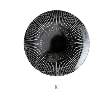 Geometric Design Gold Plating Meal Plate Porcelain Kitchen Dinner Plates Ceramics Food Tray Salad Dish 6/8/10 Inch 1Pcs