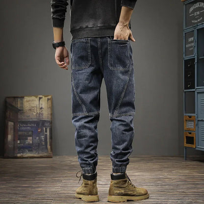 Autumn Winter Men's Trendy Loose-fit Jeans Casual Harem Trousers Long Pants Comfortable Working Clothes.