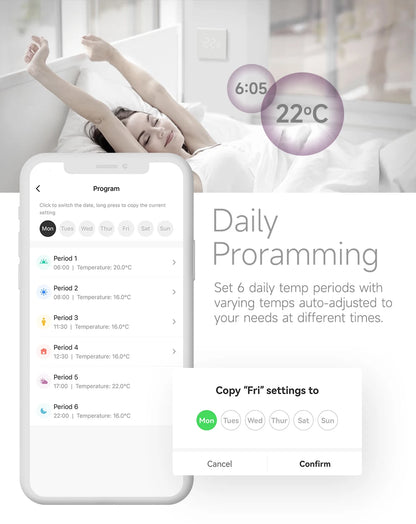 Beok Tuya Wifi Room Thermostat Underfloor Heating System Thermoregulator for Gas Boiler Electric Heating with Alexa Google Home.