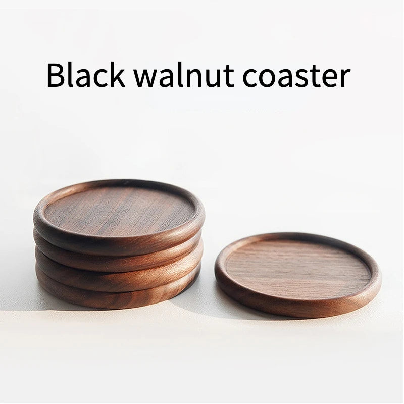 TIME OWNER Tea Coffee Cup Pad Placemats Decor Walnut Beech Wood Coasters Durable Heat Resistant Square Drink Mat Bowl Teapot.