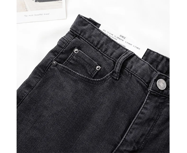 High-Waisted Slimming Jeans Women's Spring Summer New Style Outerwear Tight Fitting Elastic Waistline Legging Shoes